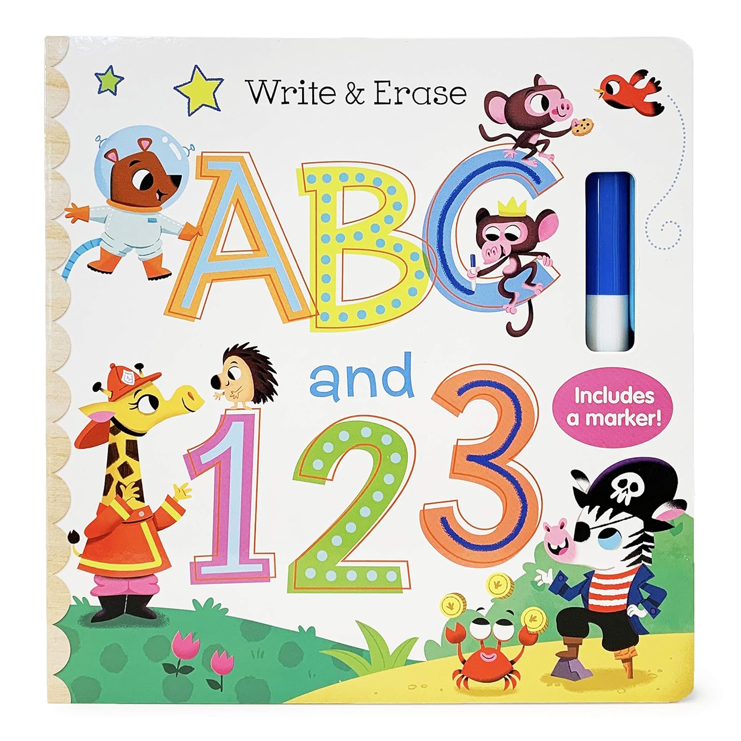 Erasing Writing Abc Write & Erase: ABC and 123 (Includes a marker) – WONDERSAURUS