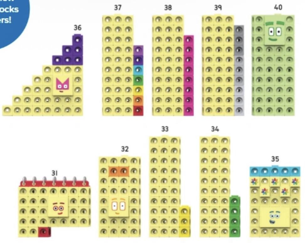 Numberblocks MathLink Cubes 31-40 Activity Set