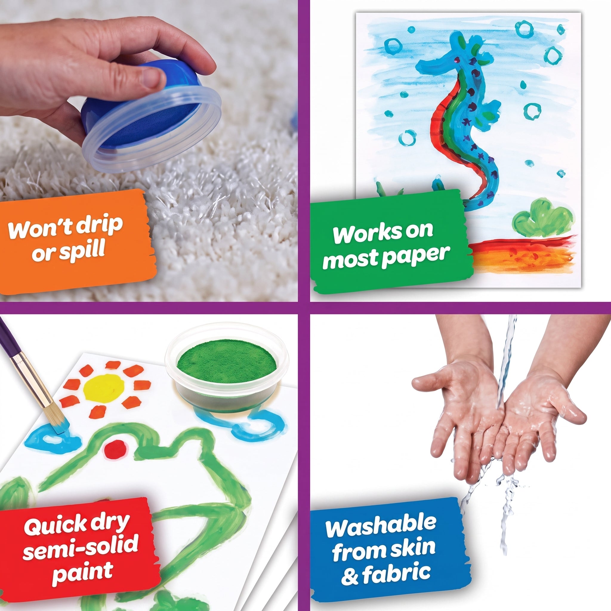 Spill-Proof Paint: 5 Colours