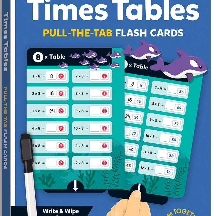 Junior Explorers Pull-the-Tab Flash Card : Times Tables