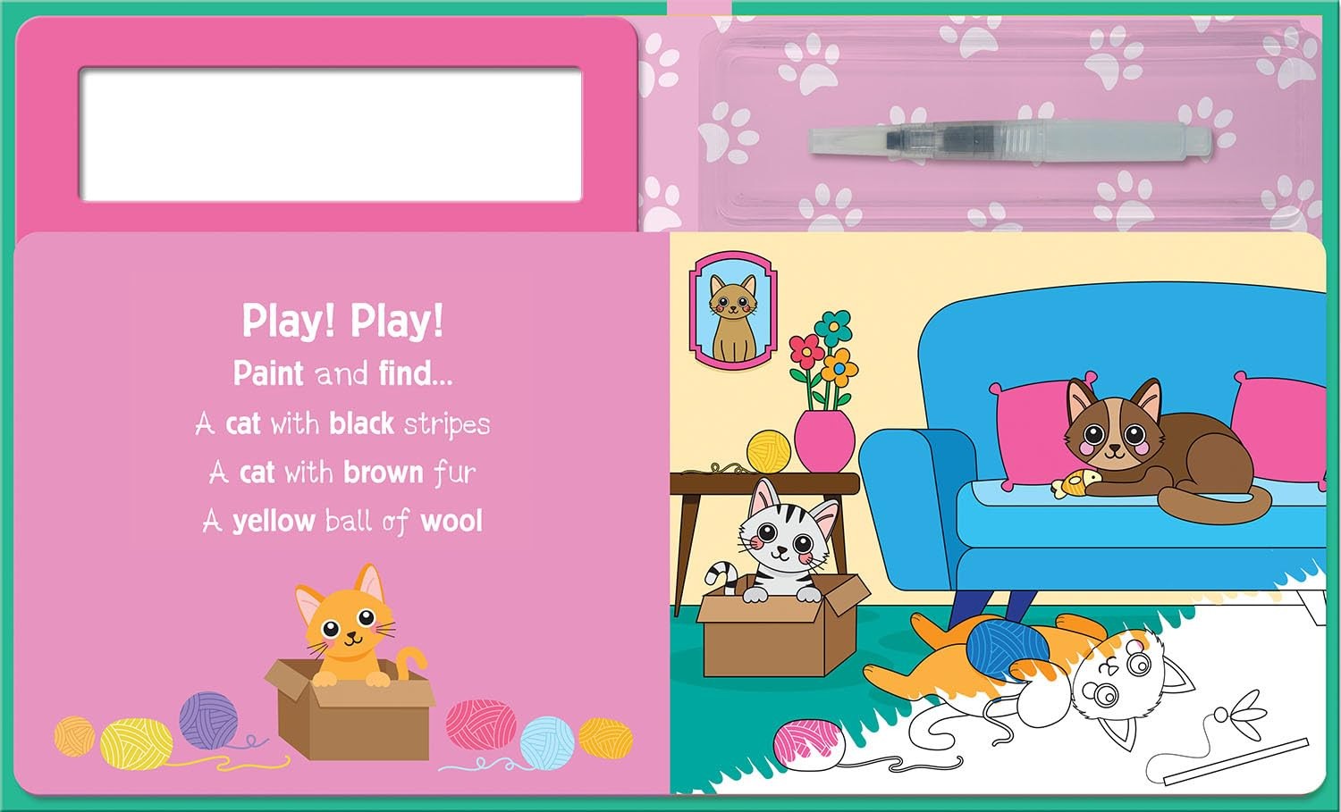 Water Painting Search and Find Cats