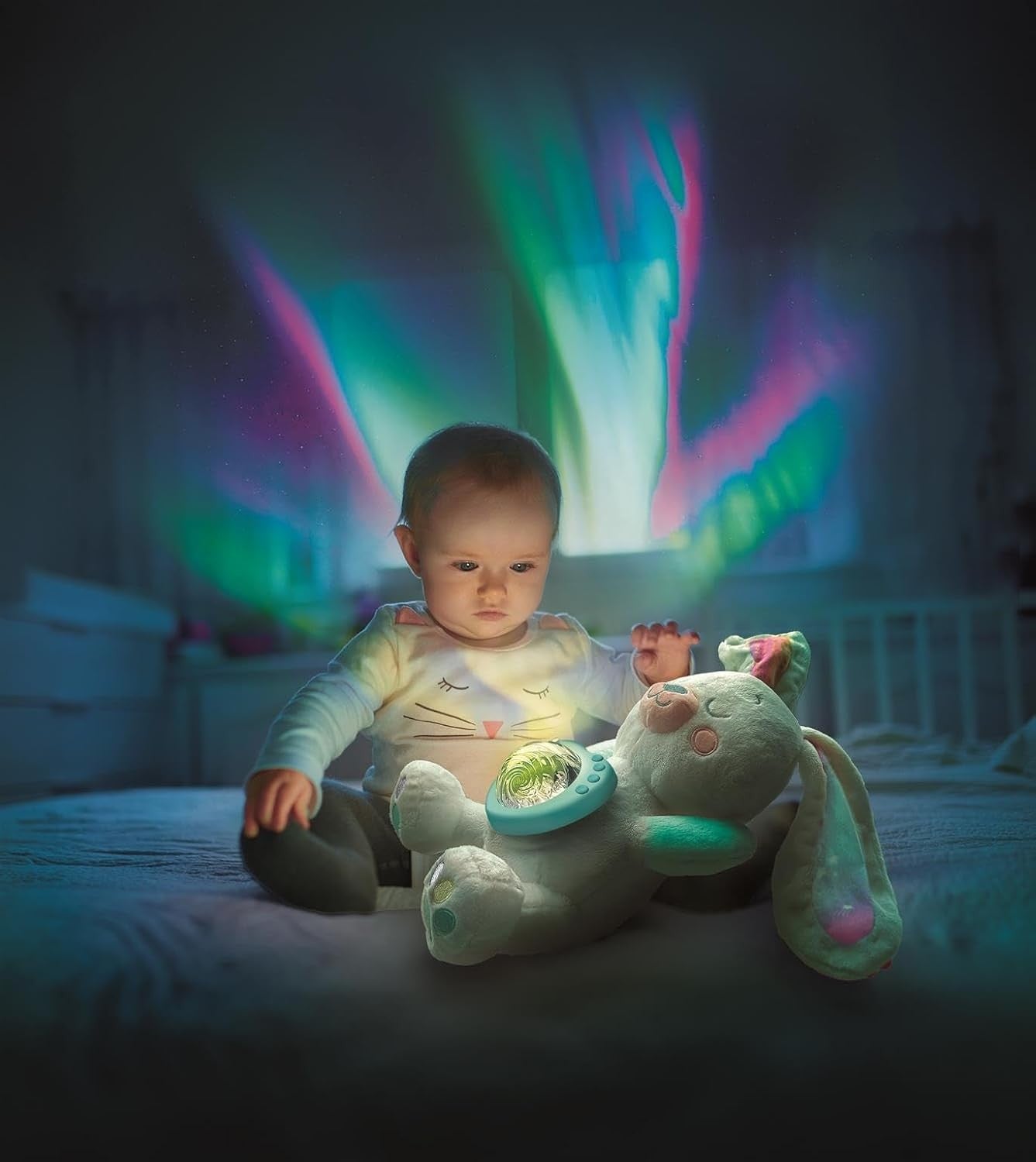 Baby Clementoni: Northern Lights Projector Plush - Arctic Bunny