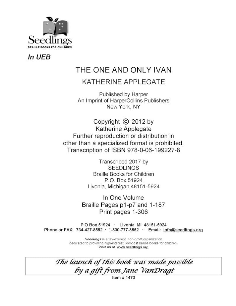 Katherine Applegate - The One and Only Ivan