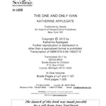 Katherine Applegate - The One and Only Ivan