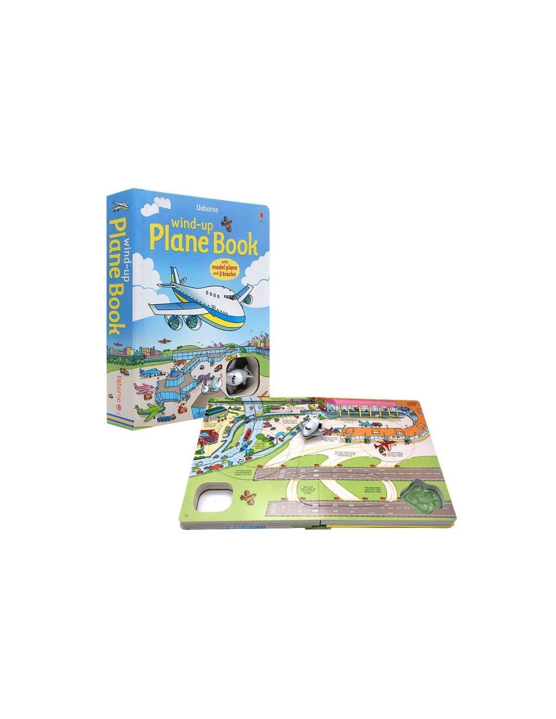 UB Wind-Up Plane Book w/Model Plane and 3 Tracks