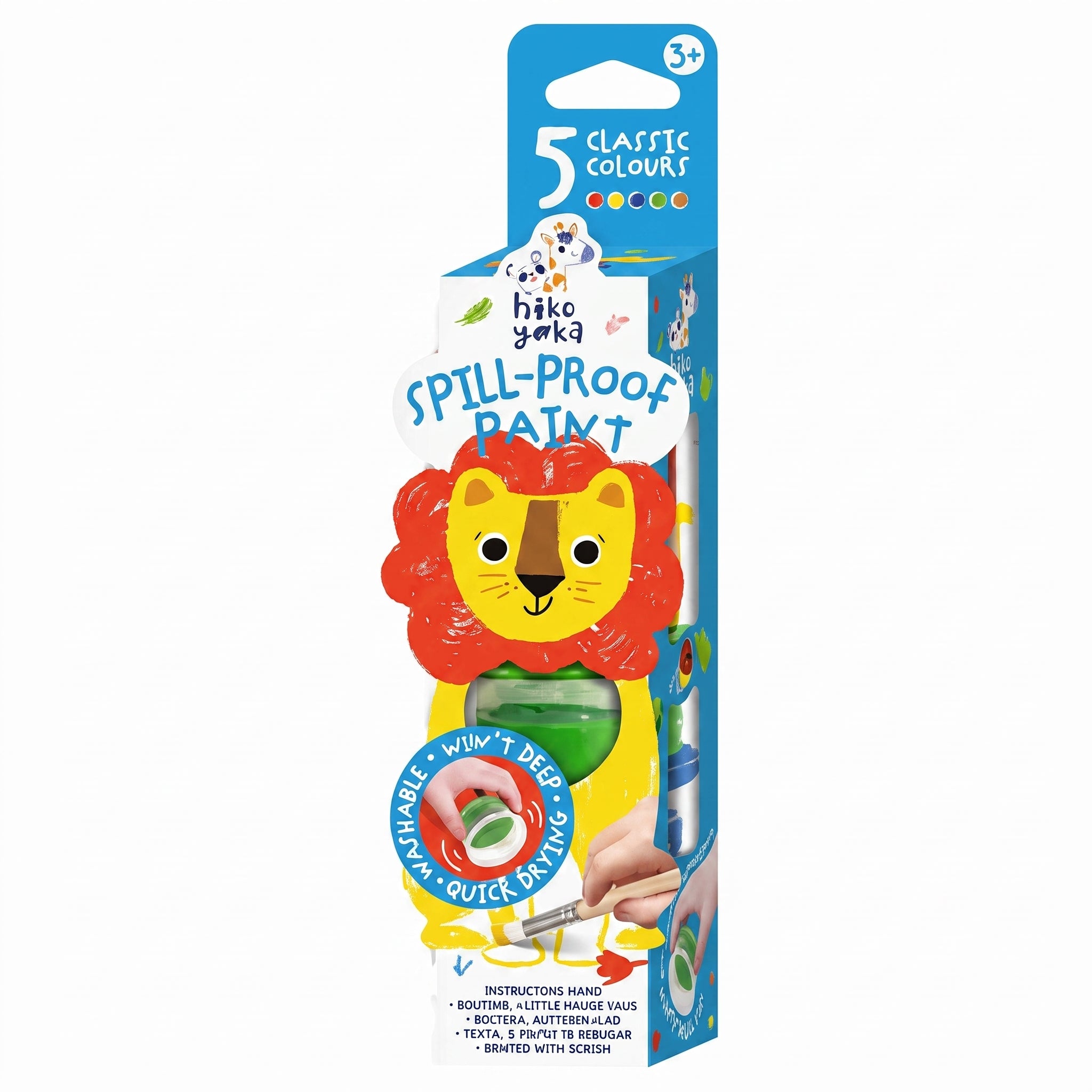 Spill-Proof Paint: 5 Colours